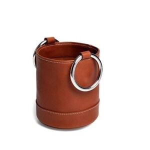 Simon Miller Bonsai 15 Tan Calf Leather Bucket Bag Silver Ring Handles NEW